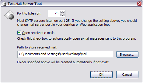 Test Mail Server Tool Screenshot